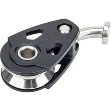 Load image into Gallery viewer, Allen Hardware Black 30mm Extreme High Load Block for ILCA Laser Kicker Vang Top Block with Key Rope44