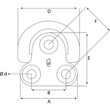 Load image into Gallery viewer, Ropeye Hardware Wichard Folding Pad Eye 8mm Rope44